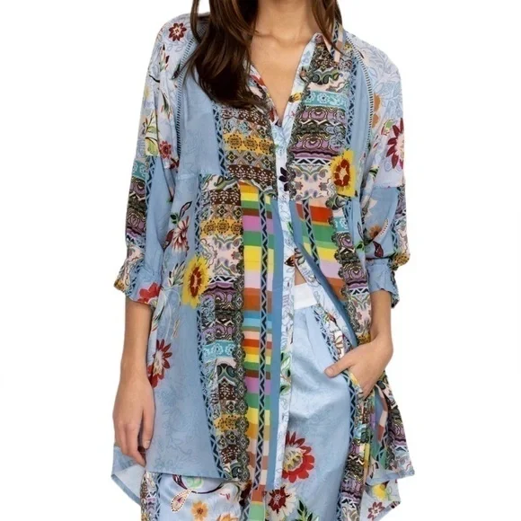 Johnny Was silk Rainbow Adonia Tunic NWT (Oversized) - Picture 2 of 11